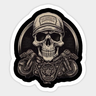 Skull Retro Motorcycle Vintage Sticker